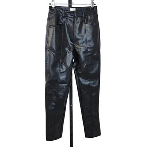 Aritzia Wilfred Rebel Pant Size 0 Black  High Rise Vegan Leather Moto Straight